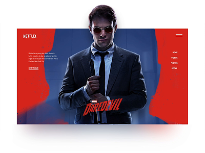 Marvel's Daredevil Home Page Concept clean creativity daily daredevil design homepage landing landing page main page marvel motion ui ux video web webdesign website