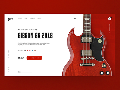 Gibson SG Guitar Home Page Concept clean creativity daily design homepage landing landing page main page ui web webdesign website