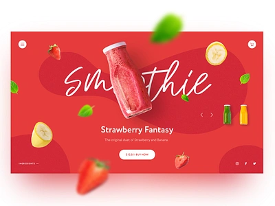 Smoothie Store Homepage Concept clean color creativity daily design drink homepage illustration landing landing page main page minimal summer ui web webdesign website