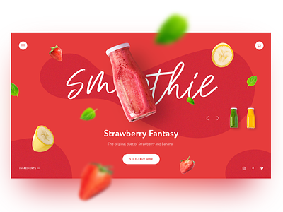 Smoothie Store Homepage Concept clean color creativity daily design drink homepage illustration landing landing page main page minimal summer ui web webdesign website