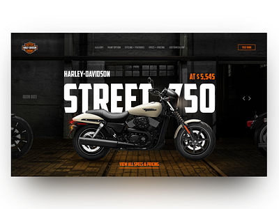 Harley Davidson Street 750 Home Page Concept