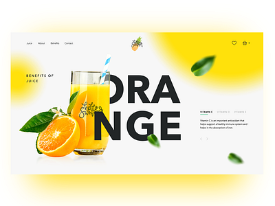Orange Juice concept creativity daily design homepage juice landing landing page main page minimal orange ui web webdesign website