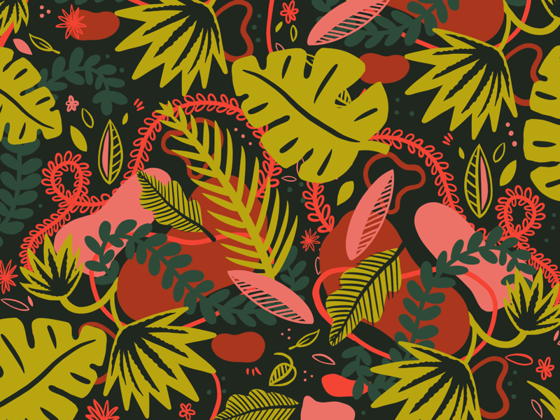Jungle Pattern by Alejandra Palacios on Dribbble
