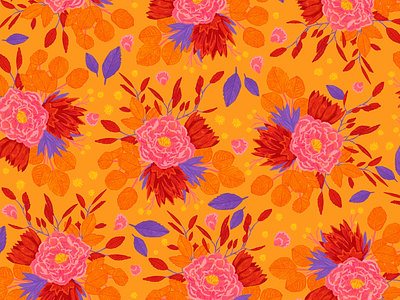 Mantel mexicano botanical bouquet flores flower illustration mexico mx pattern procreate