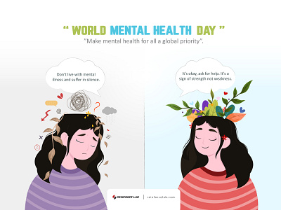 World Mental Health Day design graphic design illustration vector vector art vector illustration