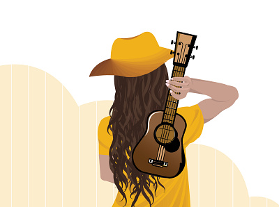 Hello Dribble! flat design girl illustraion music vector vector art