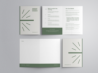 Church Plant Bulletin brand design branding bulletin church print