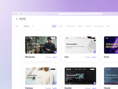 Template Style Library minimal product design ui