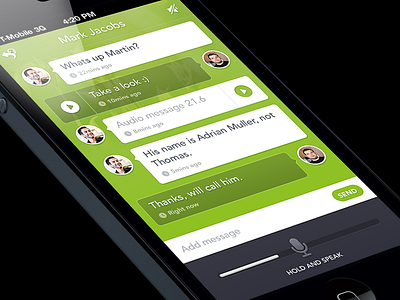 Shout App conversation green ios iphone voice
