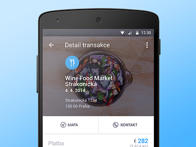 Transaction detail android food material pay place transaction