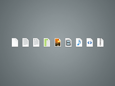 32px Icons icon img music source spreadsheet text video zip