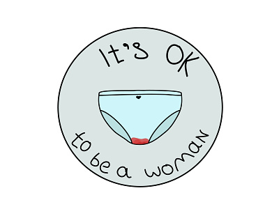 It's ok to be a woman blood blue body body positive care circle illustration menstruation nature periods woman