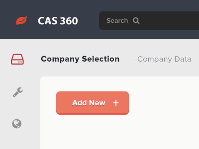 CAS 360 company dashboard ui ux