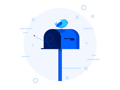 No Mail, Much Empty - Visual Design at Bonsai bee bird blue chirp design emptystate error state illustration ios mail mailbox minimal visual visual design