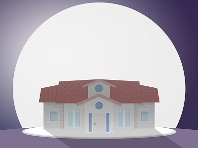 Abode at night abode birds flat colors flying birds house mansion minimal sun sunset villa