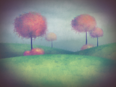 Foggy Landscape fog foliage landscape paint poem trees wacom