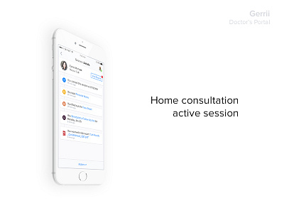 Gerri - Home Consultation on Demand - Session Details actions doctor facesheet home consultation house call notification pdf personal notes reports session visit