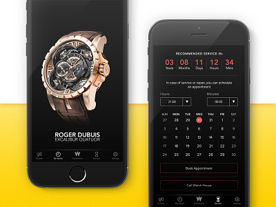 Watch House - My Watch & Service Schedule appointment buttons calendar dropdown dubuis roger schedule service tracker watch
