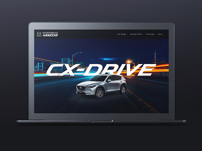 Hero Image Design for Wanneroo Mazda car cx drive dark laptop marketing mazda minimal night promotion sales simple suv