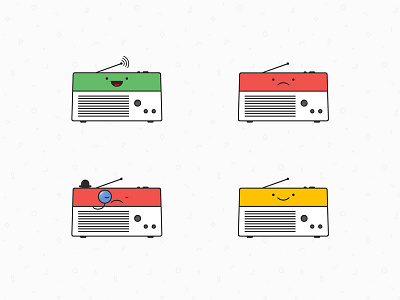 Illustrations for Player FM cute design empty happy illustration minimal playerfm radio sad searching state visual