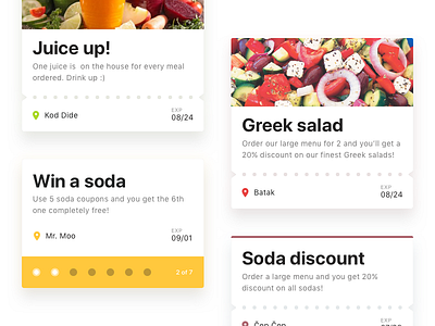 Food rewards & coupon mobile app UX UI design