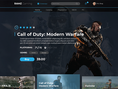 Ramz Gaming ui ux web