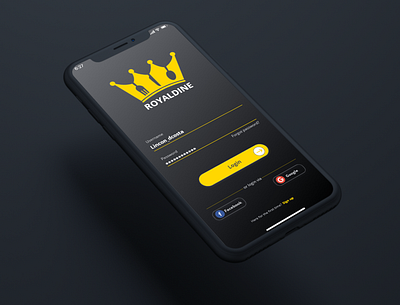 Restaurant App Login Screen design ui
