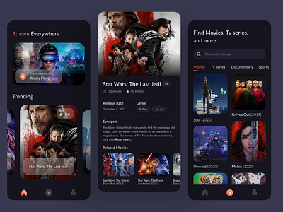 Movie Streaming Apps app apps design design figma mobile ui mobileui movie movie app movies online streaming app ui ui design uiuxdesign ux