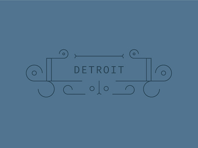 Postcard clean detroit illustration letter press mono weight postcard simple type