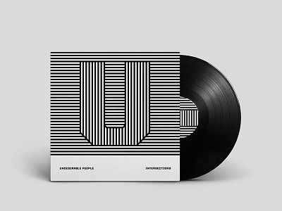 Album Cover album black and white bold clean design lines record simple