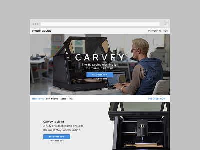Carvey Product Page clean design product design simple uiux web