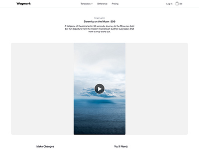 Template Page Concept light minimal product design product page simple ui video