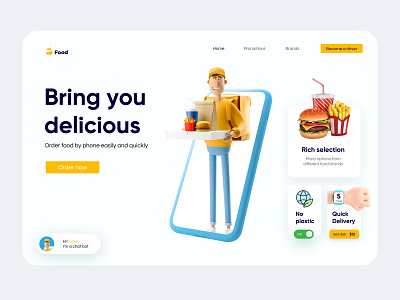 Bfood delivery app design e commerce illustration ui web