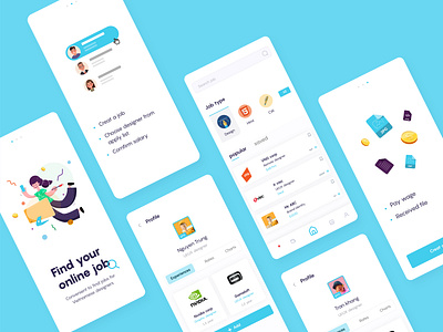 Find Online job app & illustrations