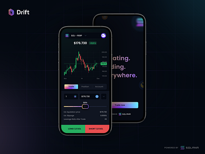 Drift Protocol app crypto trade ui ux