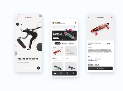 Skateboard apps exploration design ui ux