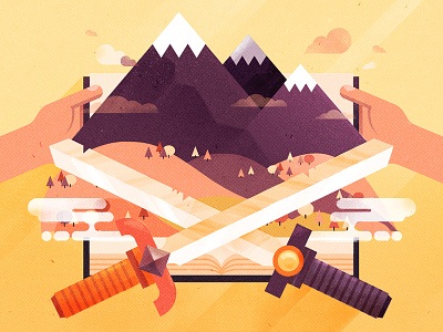 Fired Up adventure illustration mountain picture book swords