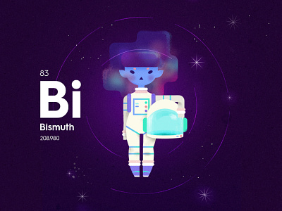 Element Gijinka - Bismuth astronaut bismuth gijinka illustration periodic table of elements science