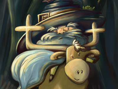 Dwarf wizard of the forest - card game illustration card game children book illustration childrens illustration digital art digital illustration digital painting dwarf dwarves illustration wizard wizarding world wizardry