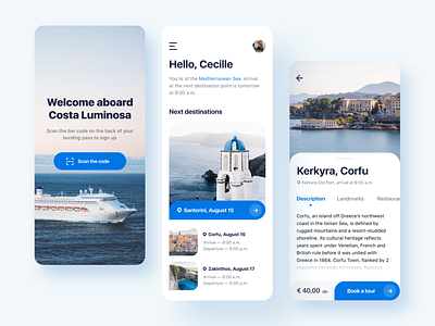 Cruise liner events guide — Mobile application concept