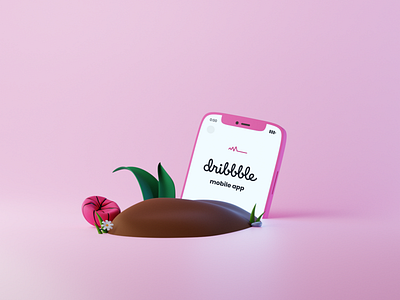 Bye, Dribbble app — 3D illustration