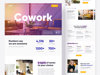 Coworking space – Landing page design concept landing page landing page design ui ui design vibrant web design webdesign website design