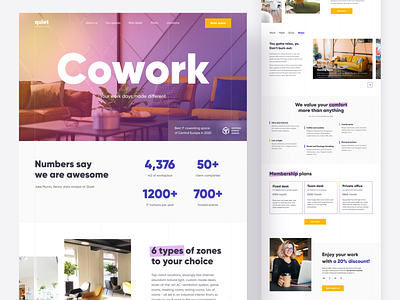 Coworking space – Landing page design concept