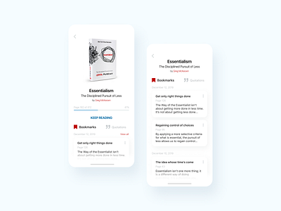 Essentialism E-book app design