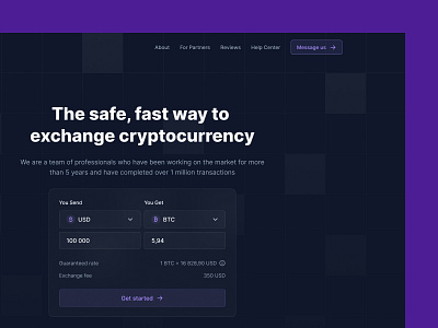 Crypto Exchange Service design homepage landing page ui user interface ux web design website design