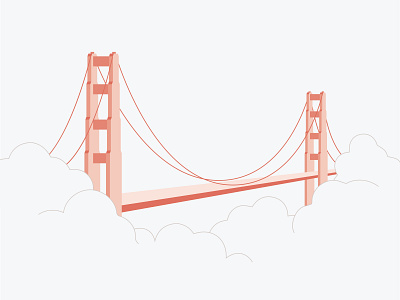 Golden Gate Bridge flat illustration golden gate bridge illustration san francisco vector