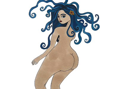 FridaRiere body positivity female character gouache illustration marker pen woman illustration