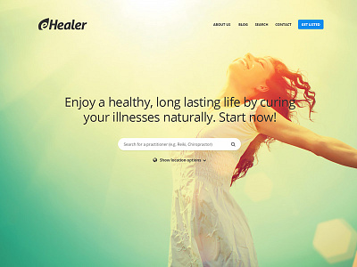 eHealer - Home Page clean flat health natural web design website