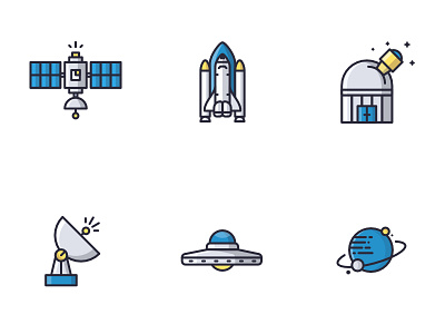 Space Icons icons observatory planet radio dish satellite space ufo