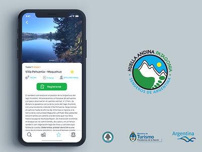 Huella Andina | iPhone Mockup app design hiking ios iphone maps outdoors travel ui design uxdesign